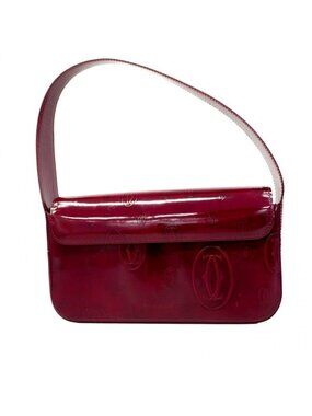 Cartier Handbag Must Leather Bordeaux Silver